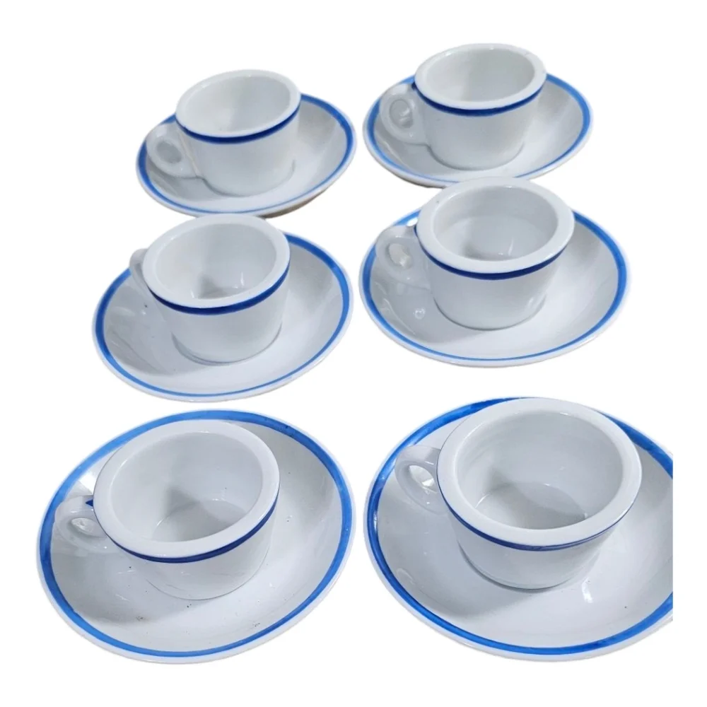 Vintage Elegant Blue and White China Tea/Espresso 12 Piece Set - Picture 2 of 8